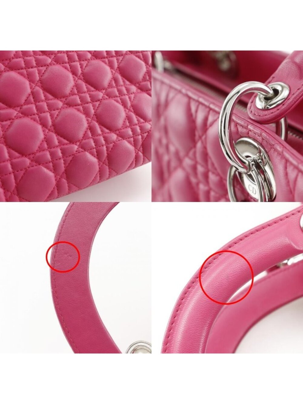 Dior Christian Cannage 2-Way Shoulder Leather Fuchsia - Picture 8 of 10